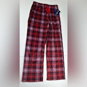 US Polo Assn Sleep Pants Mens Size Small Red Plaid Fleece Lounge Pajama Bottoms